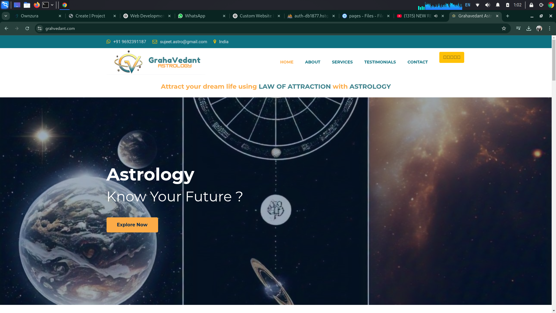 Grah Vedant - Dynamic Website in Dual Language
